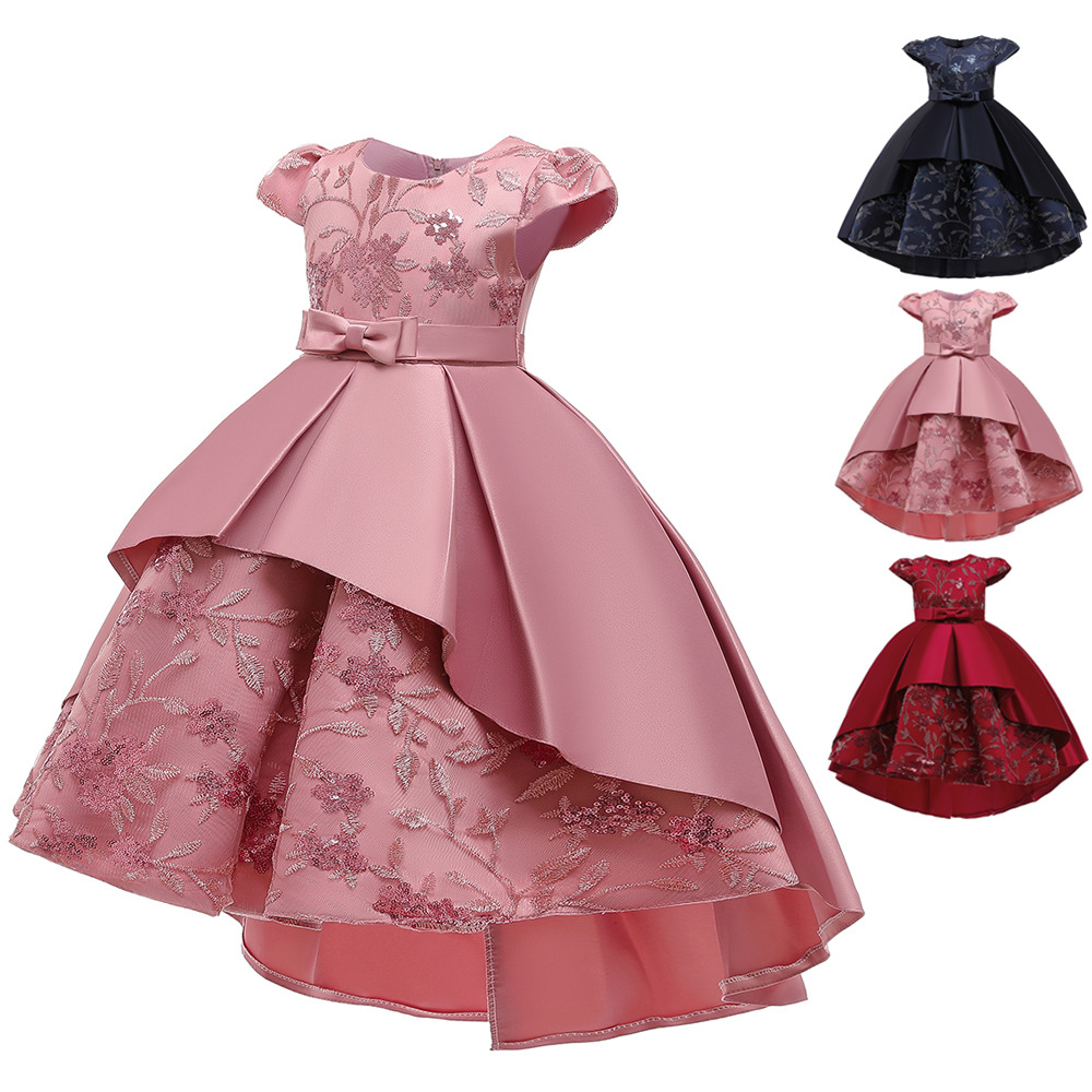 FSMKTZ New Product Kids Frock Bowknot Design Satin