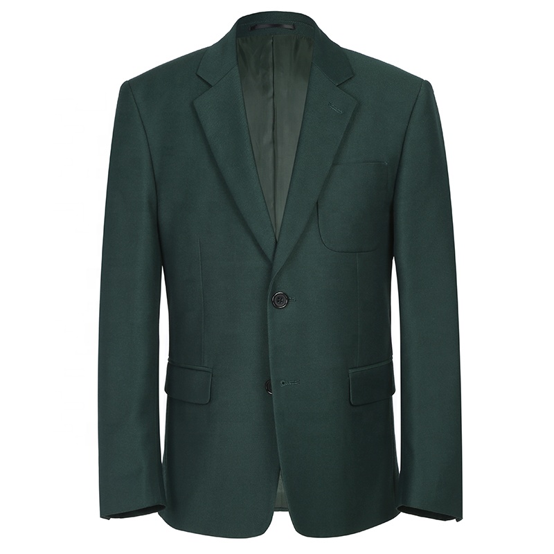 High quality boy`s suit army green color solid TR 