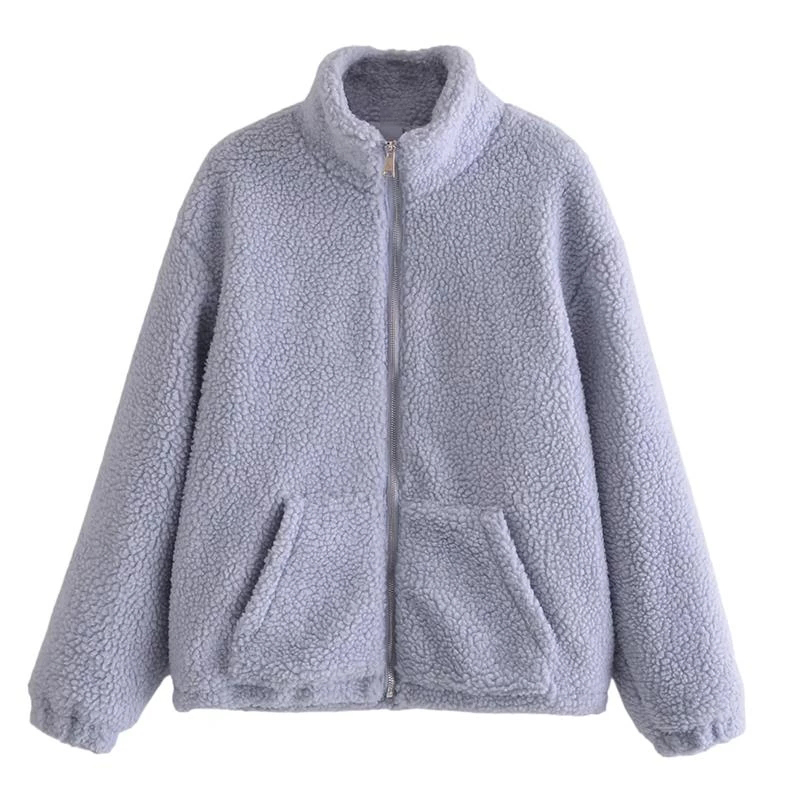 Custom Logo Casual Solid Turn Down Collar Lamb Fur