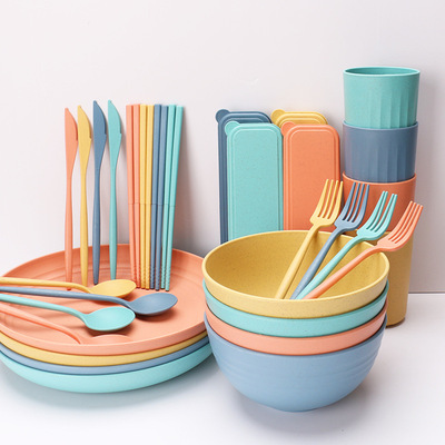 Wholesale Wheat Straw Kids Dinner Set Tableware De