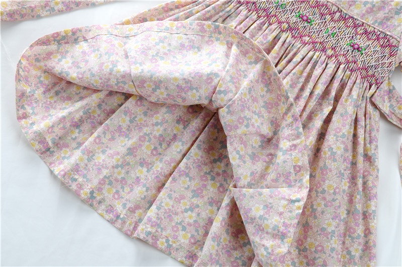 wholesale kids clothing smocked dress girls flower
