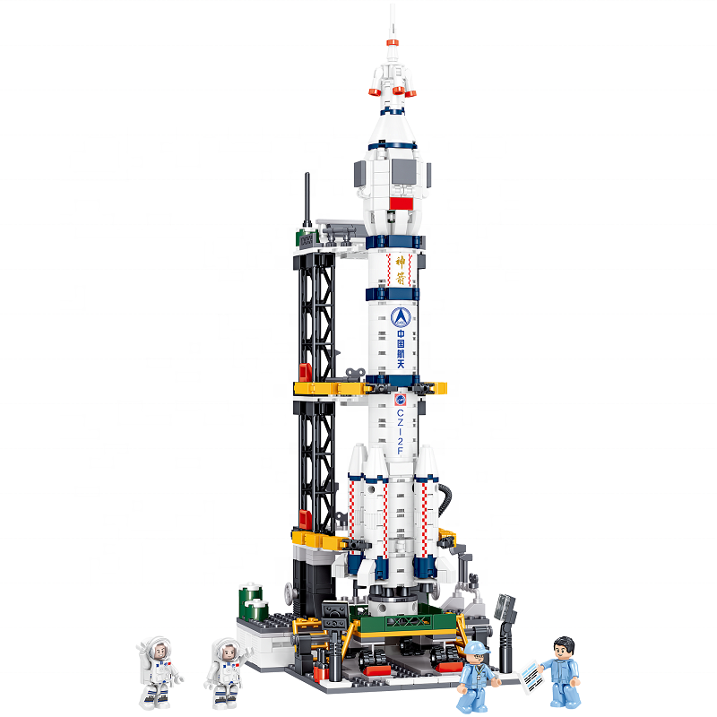 Zhegao 703PCS Long March 2F Space Rocket 3D Model 