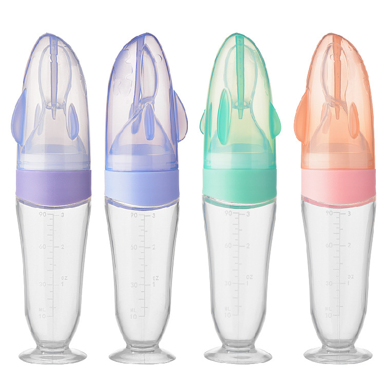 2022 Hot Sale Baby Feeding Bottle With Spoon Food 