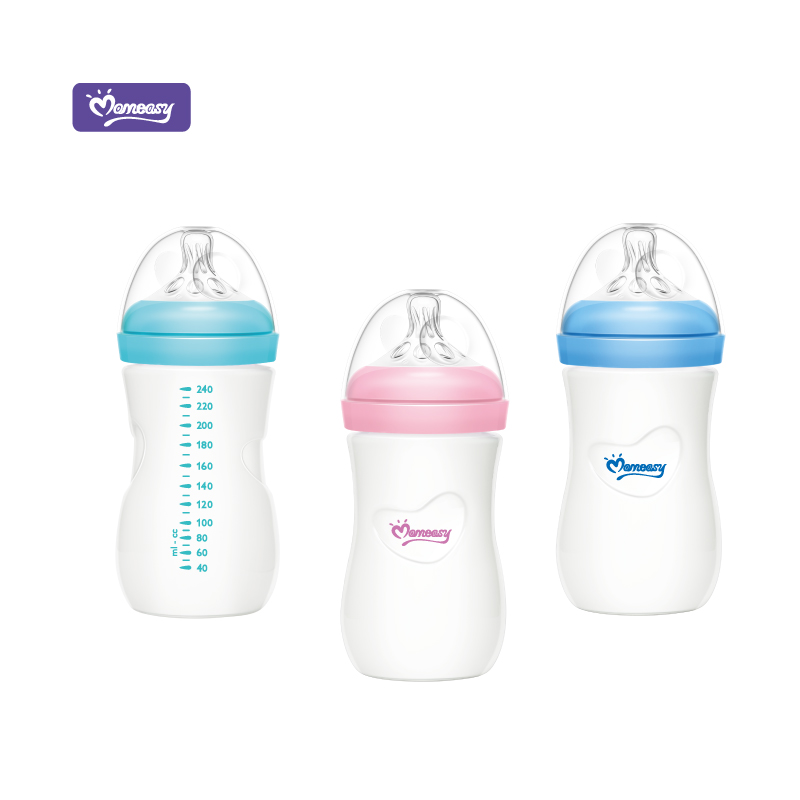 Momeasy Baby 240ml/8oz Wide Neck Glass Feeding Bottle MOQ One Carton Factory Directly Supply