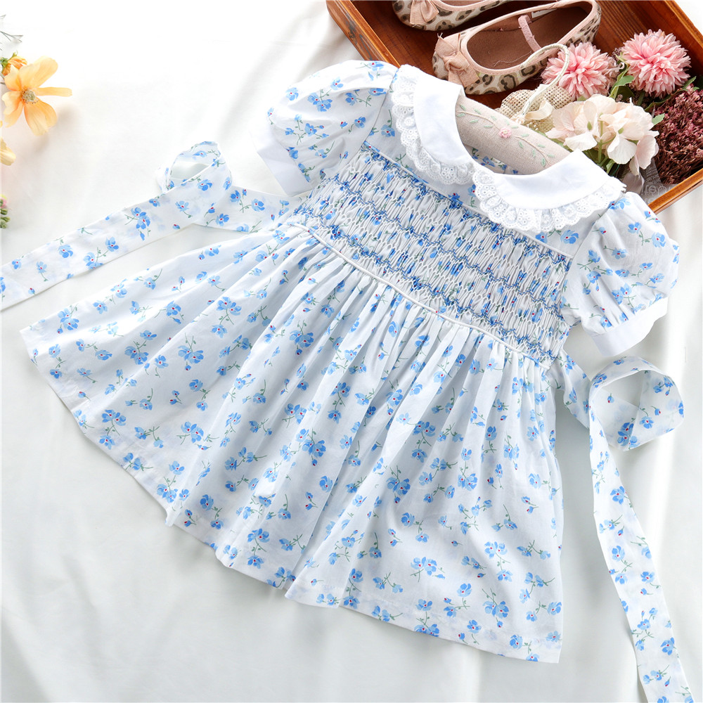 smocked girls summer dresses flower floral baby fr