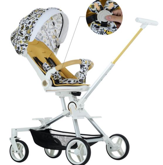 BEBELUX Convenience Stroller White and Black Lightweight Oversized Canopy Extra-Large Storage and Co