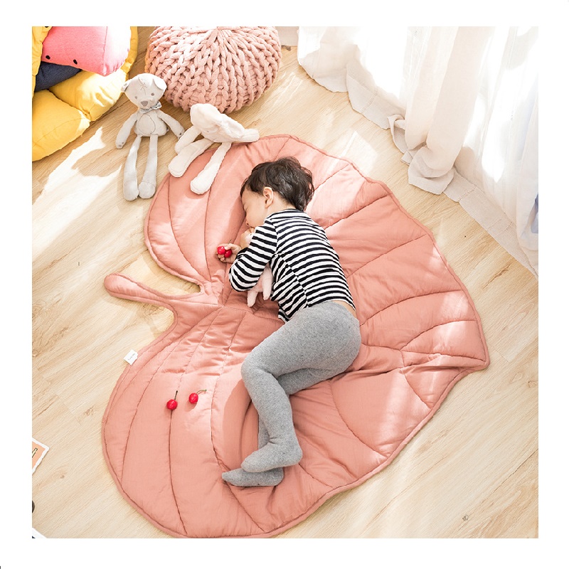 Baby Play Mat Nordic Soft Leaf Heart Shape Rugs Cr