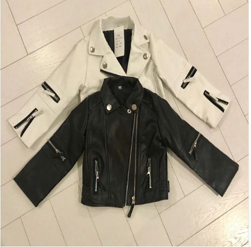 Leather PU jacket 1-7 years old children coat cuff