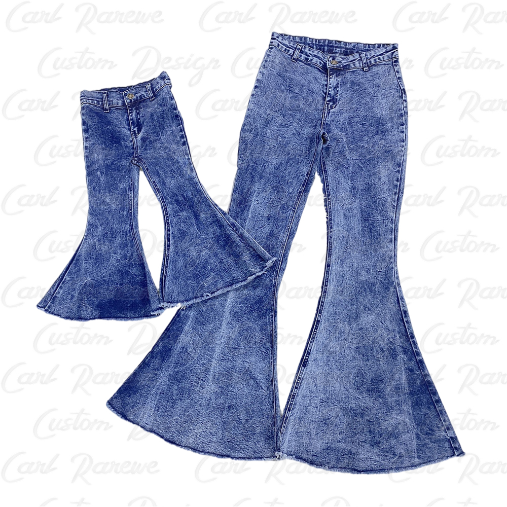 Mommy and me outfits new design fashion jeans pare