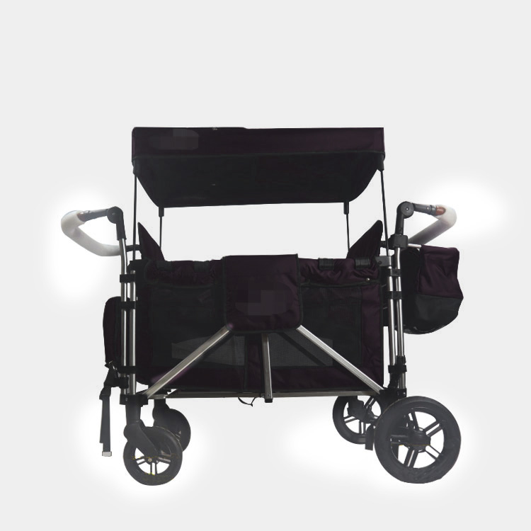 JXB Christmas Pull And Push Wagon Stroller Secure Baby Or Big Kids Wagon Stroller With Canopy Cup Ho