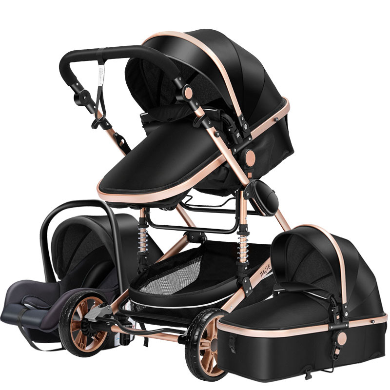 Multifunctional Luxury Baby Stroller 3 In 1 Shock Absorber High Landscape Folding Baby Strollers