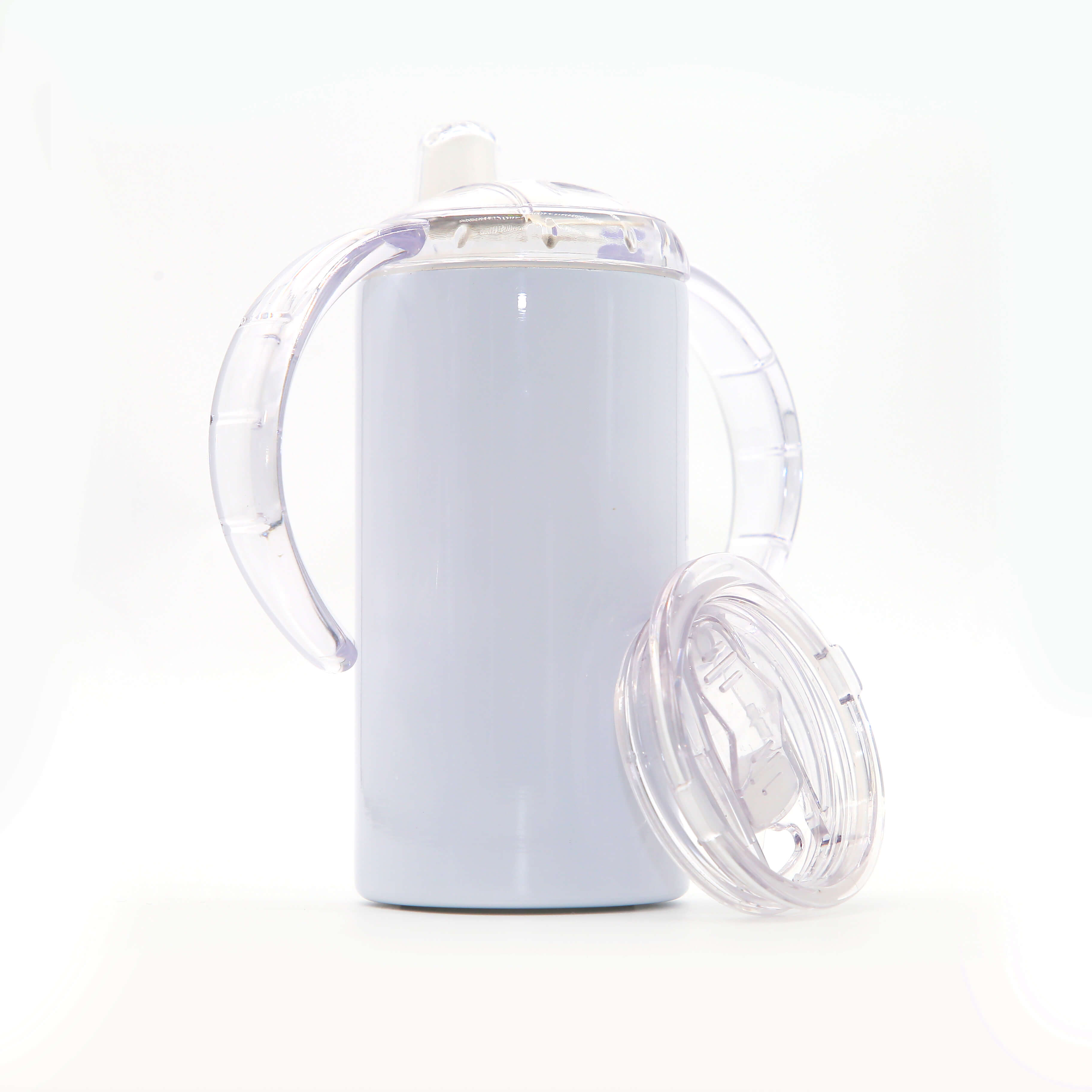 Hot sale 12oz kids sippy cup stainless steel sublimation straight tumblers White kids bottle with ha