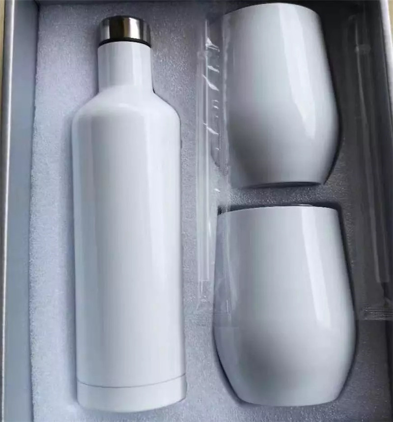 US WAREHOUSE 500ml sublimation tumbler 1 Wine Bottle 2 Egg Shaped Wine Stainless Steel Mugs stainles