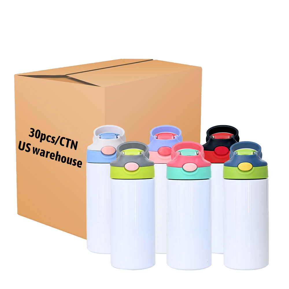 USA warehouse mixed color stainless steel double wall baby sippy cup kids 12 oz sublimation tumblers