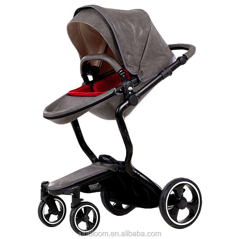 Chinese wholesale Height quality Aluminum frame EN1888 TS68 Leather Travel Luxury Foofoo baby stroll