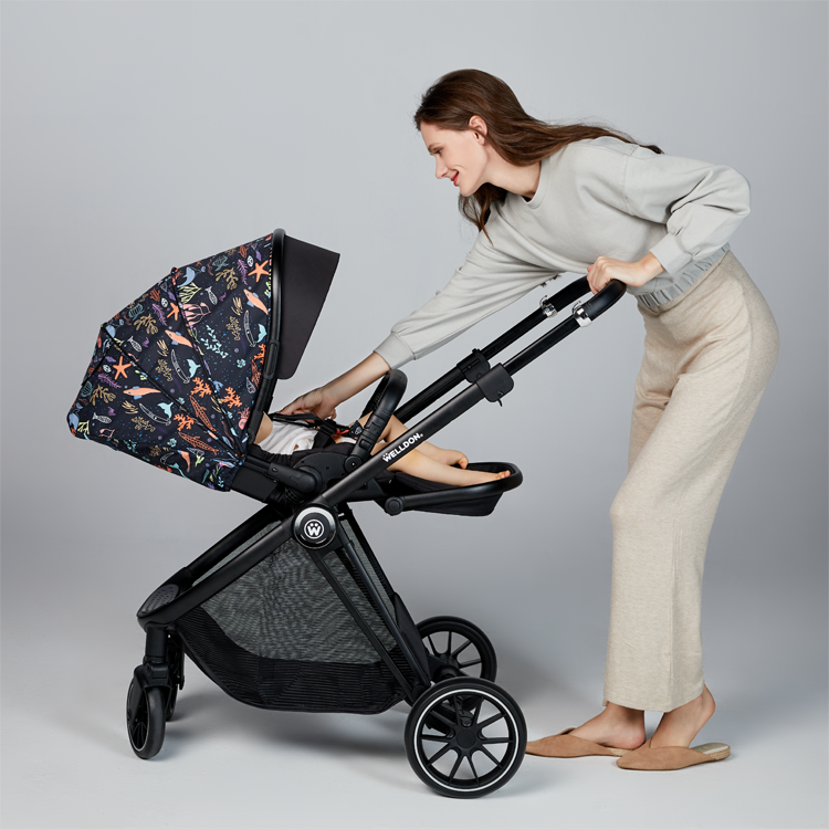 2021 Selling Custom design baby pushchair outdoor 3 in 1 system pram baby wagon stroller folding str