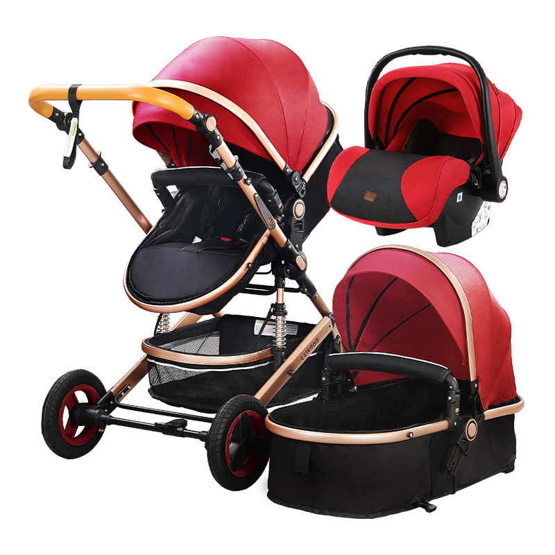 LUXMOM 530W High Quality Aluminum Frame China Hot Mom OEM Customized Logo Luxury Baby Stroller 3 In 