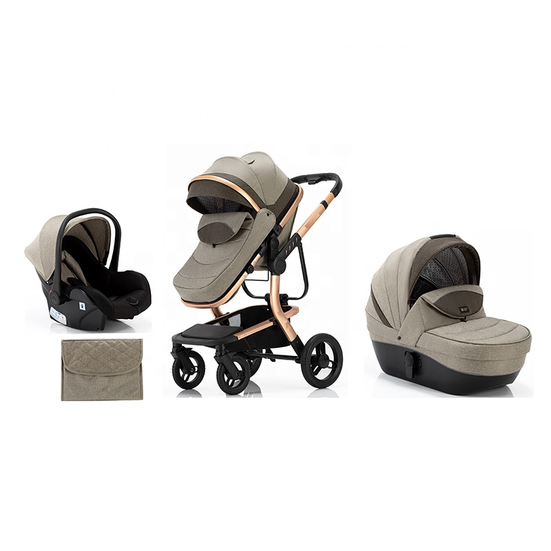Shiguang Lover Odm Kinderwagen Hand-stitched PU Leather Push Handle Cover With Thick Cotton Pad Pram