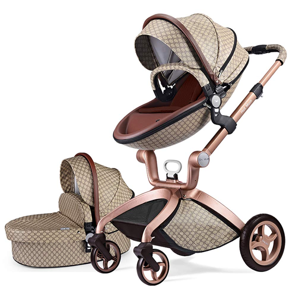 2022 Original Hot Mom 3 in 1 Baby stroller Newborn High Landscape Fashion Carriage Folding Shock Bab