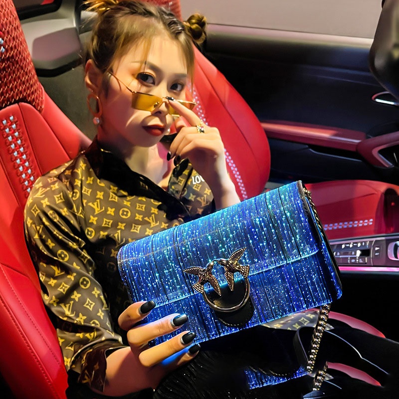 Pinko Tik Tok Purse Trendy Party Bags Crossbody Smart Handbags and Purses 2022 LED Luminous Bags for
