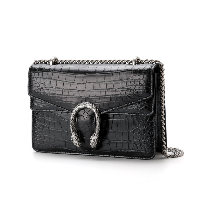 2022 high-end crocodile leather hand-stitched classic style women's bag