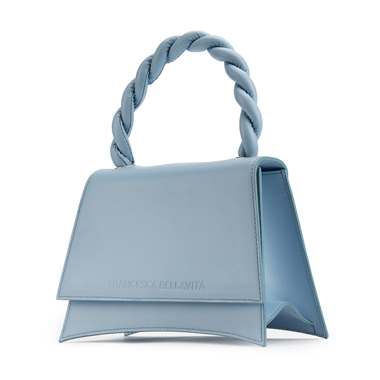 Handmade Fashionable Trapeze Cotton Lining Leather Italian 2022 Mini Hand Bags For Girls Handbag Tot