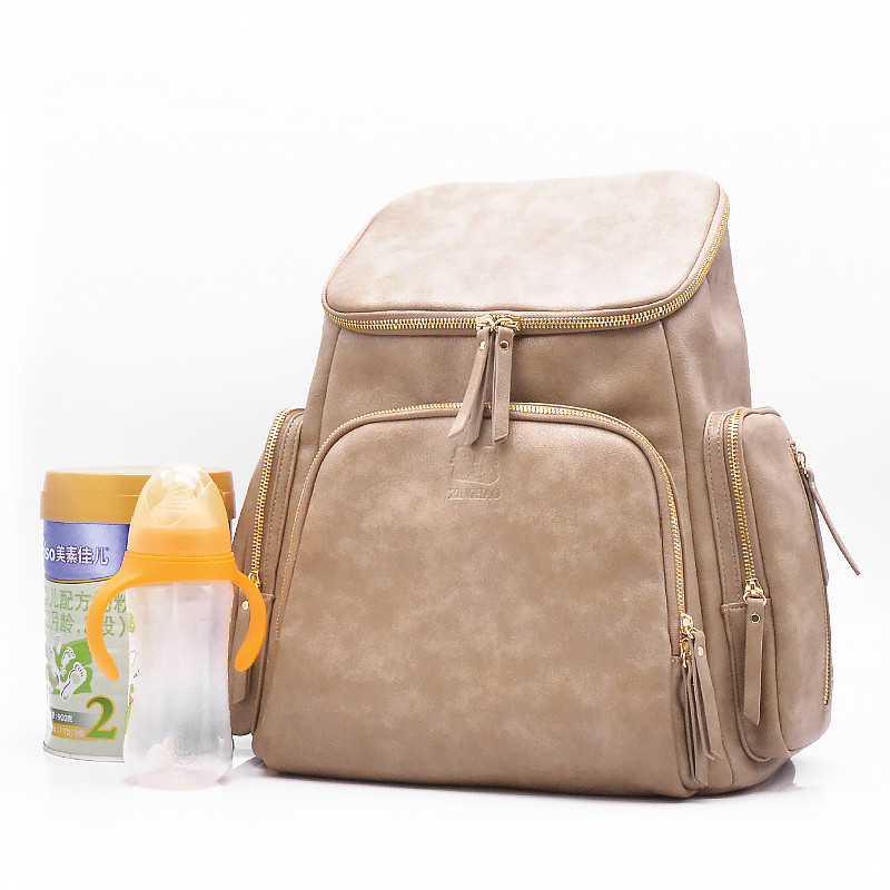 Wholesale factory custom high quality fashion mommy bag Genuine leather Pacifier bag waterproof diap