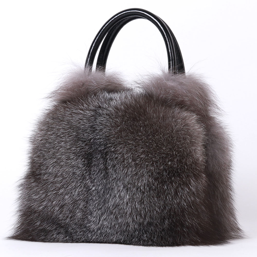 High Quality Tote Bag Women Hand Bags Real Fox Fur Shoulder Bags For Ladies