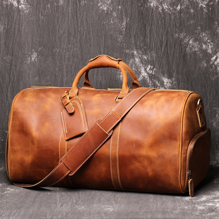 Handmade Custom Leather Duffle bags for Men and wholesale Leather Travel Overnight Weekend Sports Gy