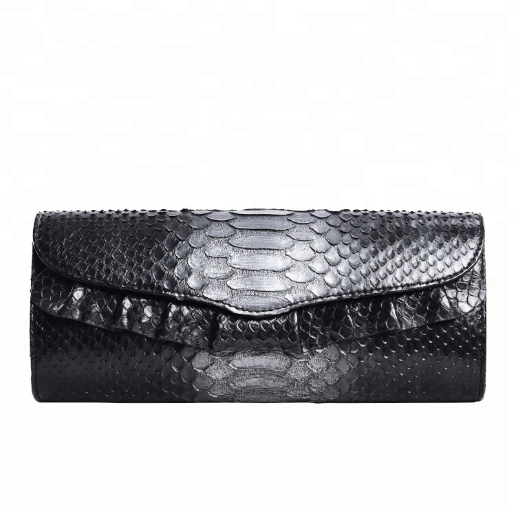 Luxury  python leather clutch bag  women python ruffles evening hand bags