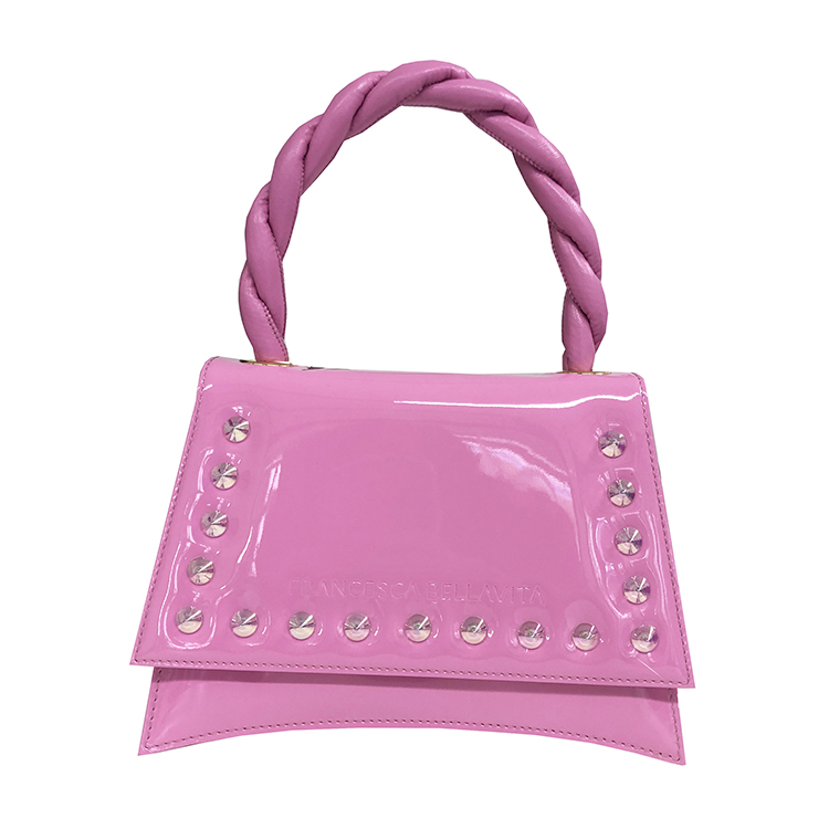 Handmade Trendy Colourful Pink Mini Trapeze 2022 Italy Handbags For Women Leather Ladies Girls Hand 