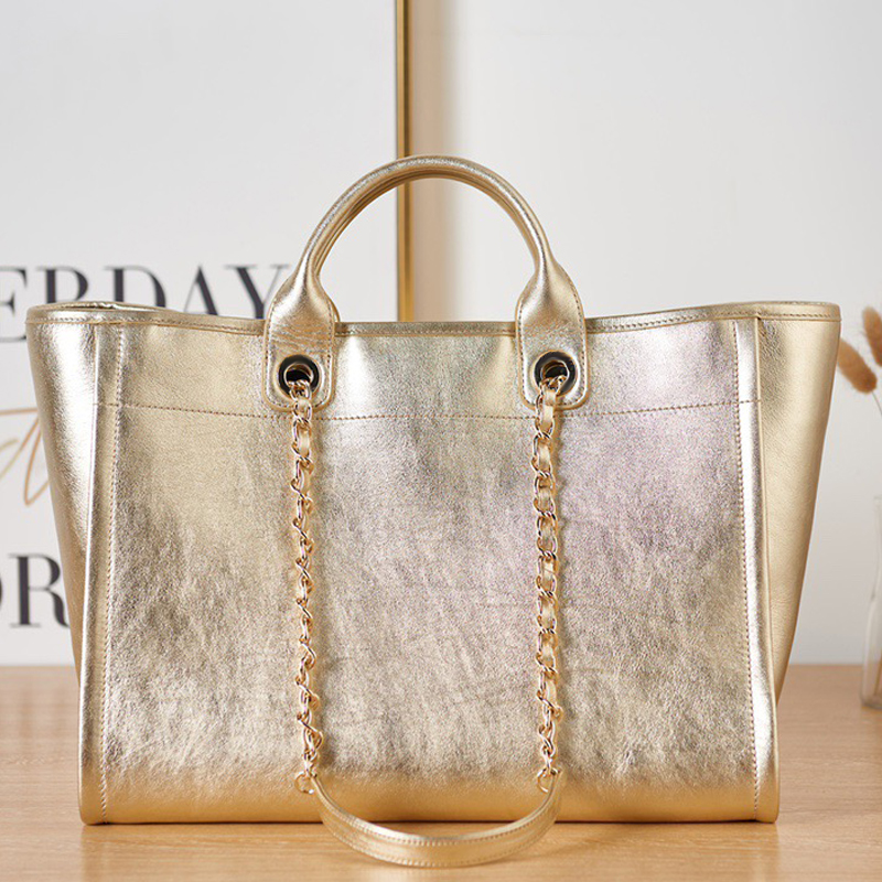 Golden high-capacity womens tote bags handbags women hand bags Cowhide women's bags designer handbag