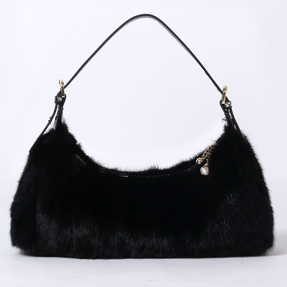 Women Real Mink Fur Shoulder Bags High Quality Hand Bags Ladies