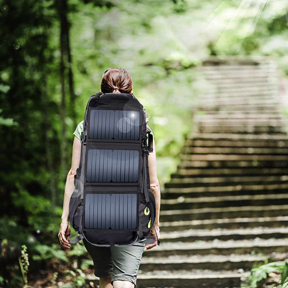 solar panel powered battery backpack 20W solar travel hiking bag for smartphone solar backpacks