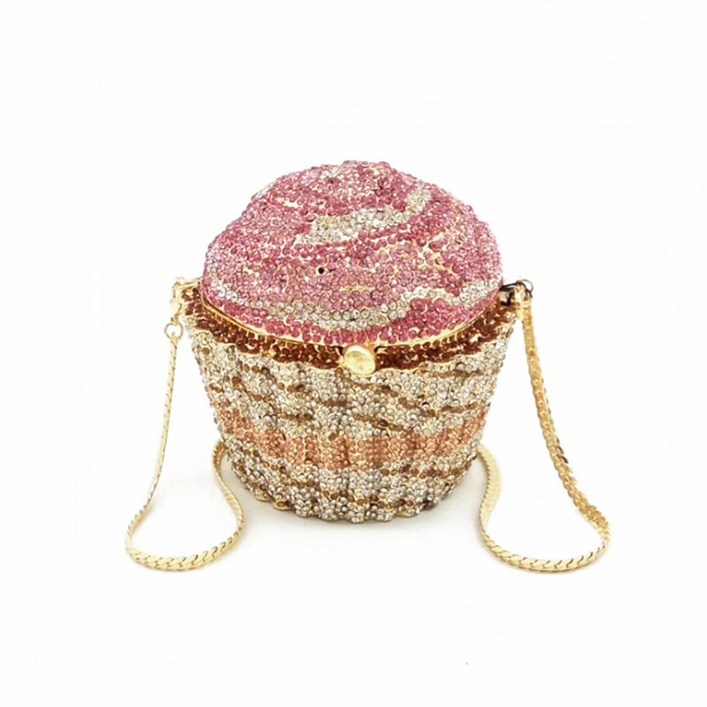 New Diamond Women Evening Bag Cute Cake Design Ladies Clutch Bag