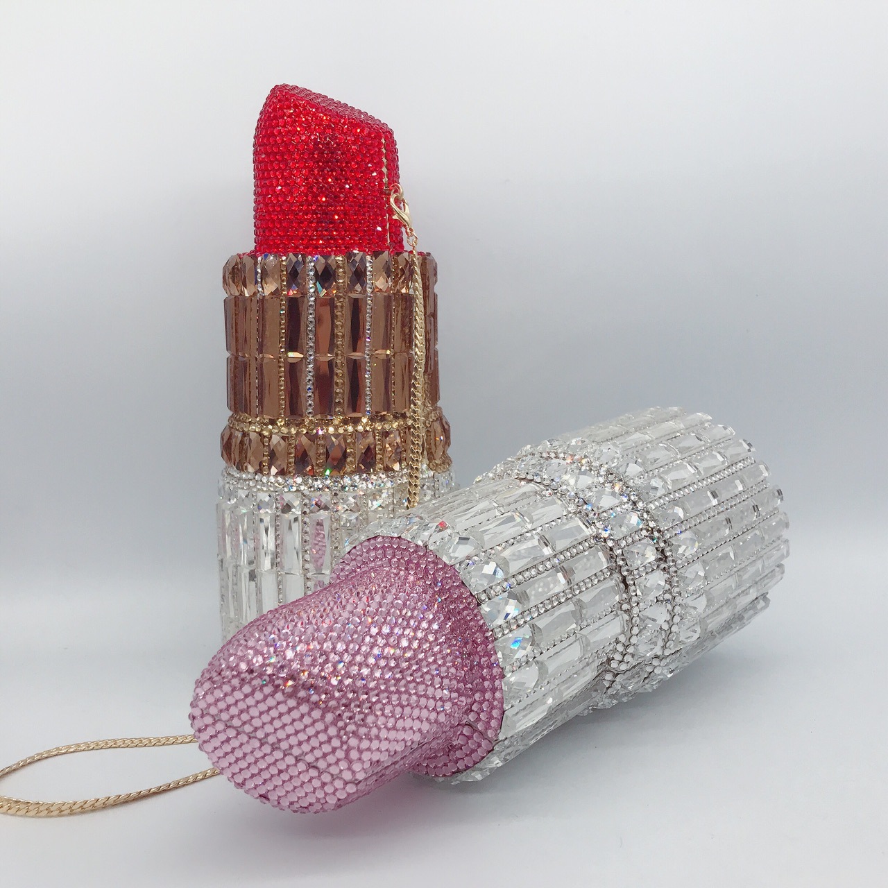 Hot Selling shoulder chain purse mini diamond stone rhinestone female shaped clutch bag evening lips