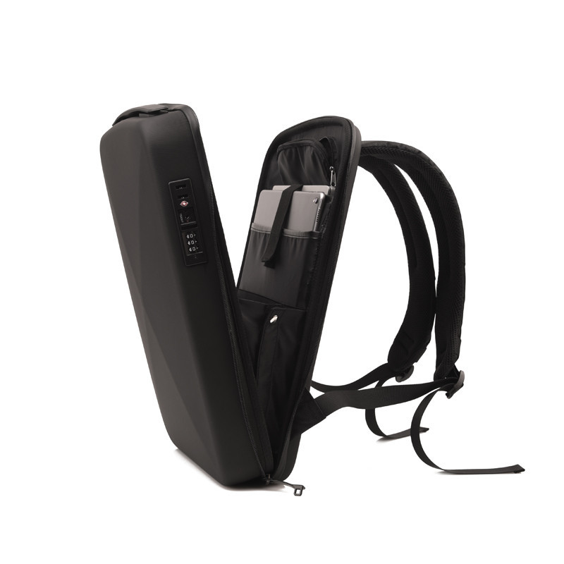 men ultra-thin fashion high-end business shoulder password lock black anti-theft laptop backpack bag