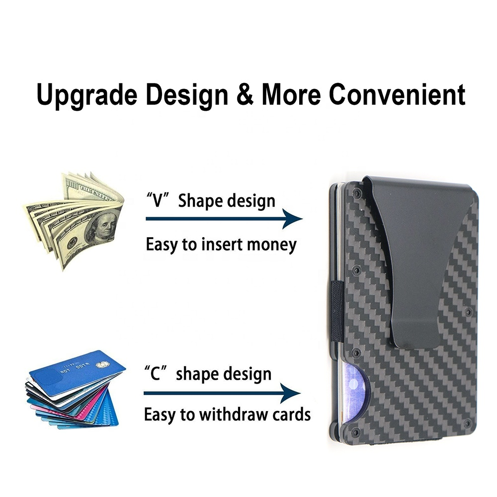 2022 Newest design Carbon Fiber RFID blocking Mini