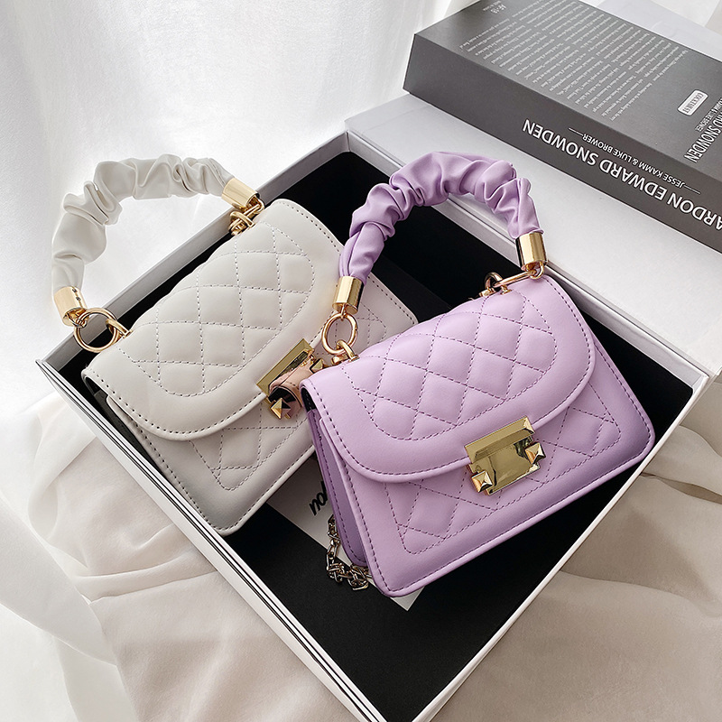 Korean Diamond Lattice Shoulder Small Bag Women's 