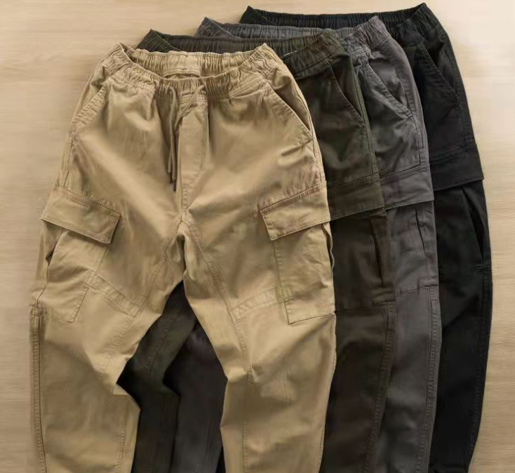 2022 Summer Men's Large Size Cargo pants loose zip