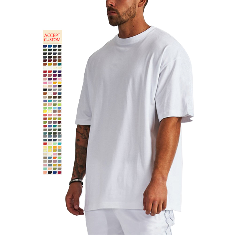 Mens blank cotton tshirt oversized drop shoulder d