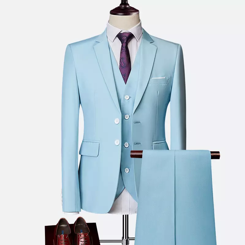 Custom Men Lucuxy solid color men clothes formal business made to measure suits Gray suits slim fit 