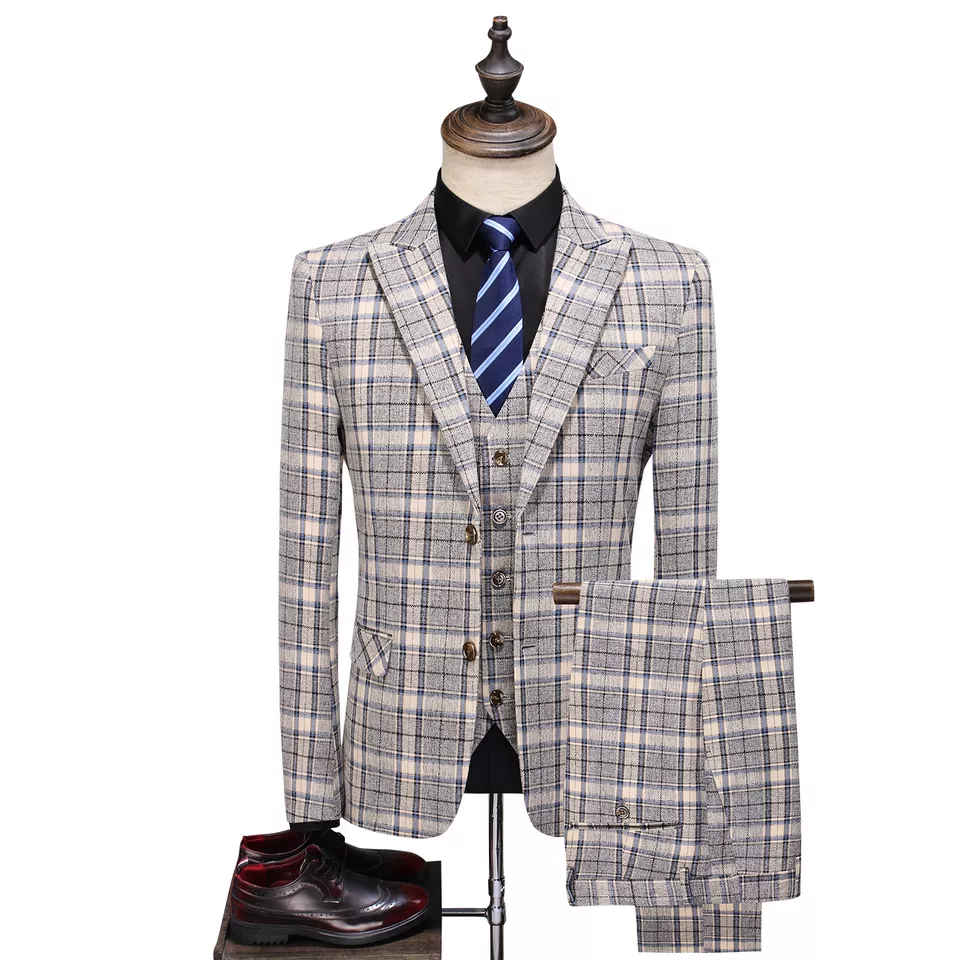 2022 New Custom Suit Suit Three-Piece Color Formal Dress Solid Color Groom Suit