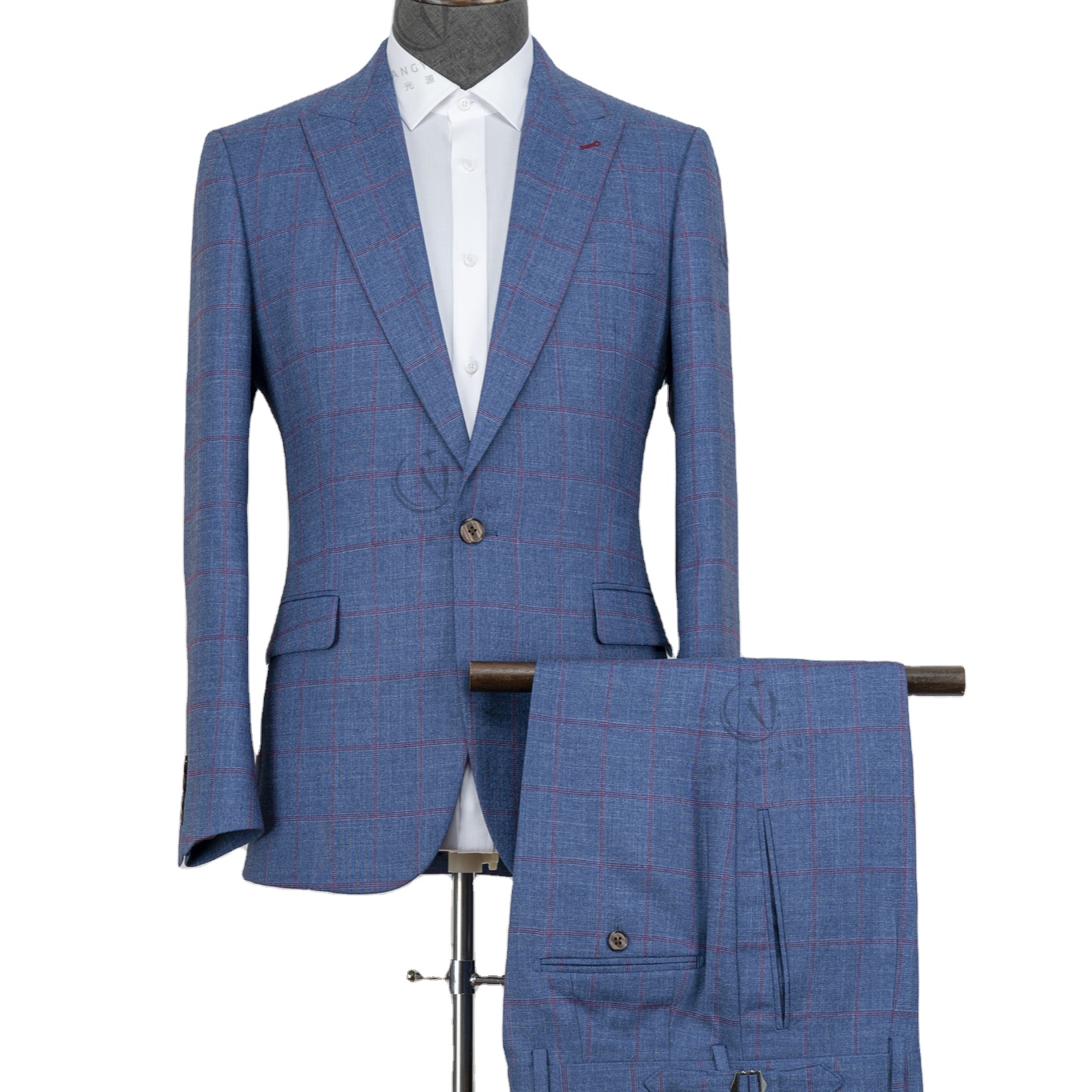 Chinese Supplier Blue 35% W 65% P Latest Design Bespoke Mens Designer Suit