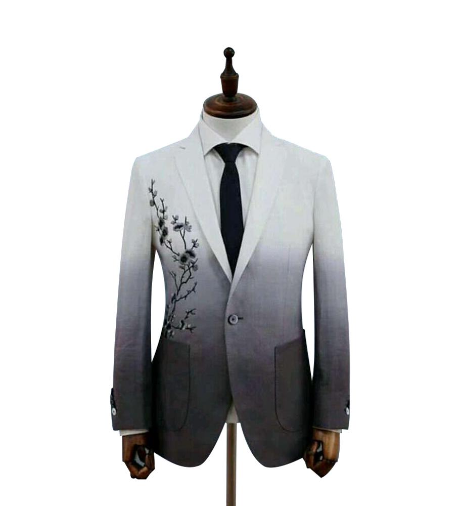 embroidery men's clothing casual blazers slim fit suits