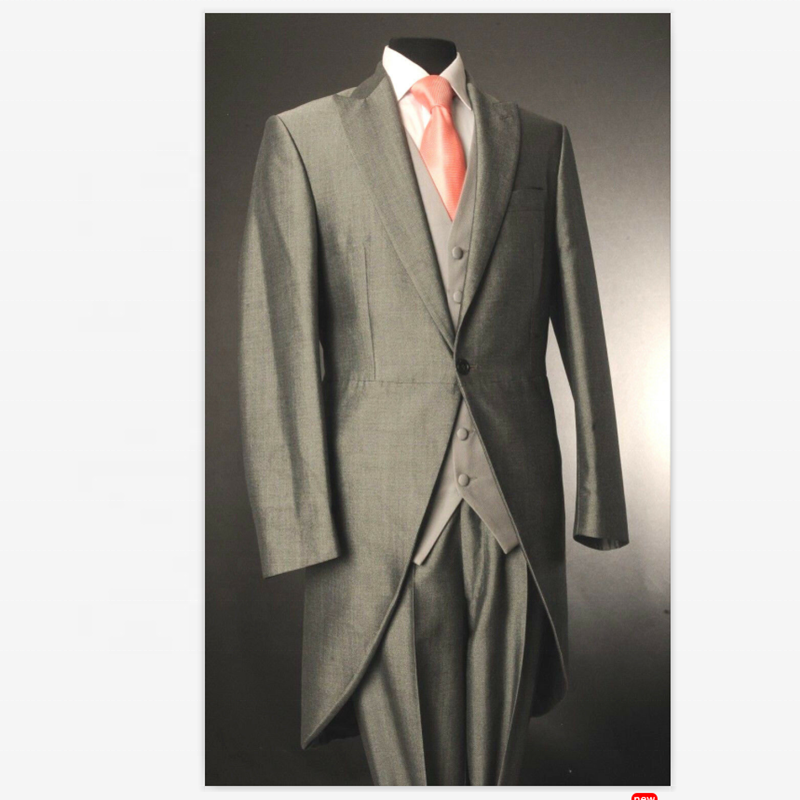 MEN'S TWO PIECE FORMAL TAILS SUIT WEDDING TAILCOAT Gray Dress Coat Tails Men's Wedding Suits Groomsm