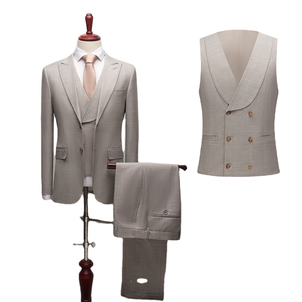 Feishiluo New design Men Suits 3 Pieces Blazer Vest Pants Set Single Breasted Formal Wedding Busines