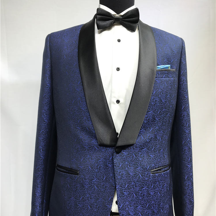 SEDBOJ Print Wedding Suit Blue Man jacket and Black Pants Tailor Suit Blazer Custom Made Man Suit St