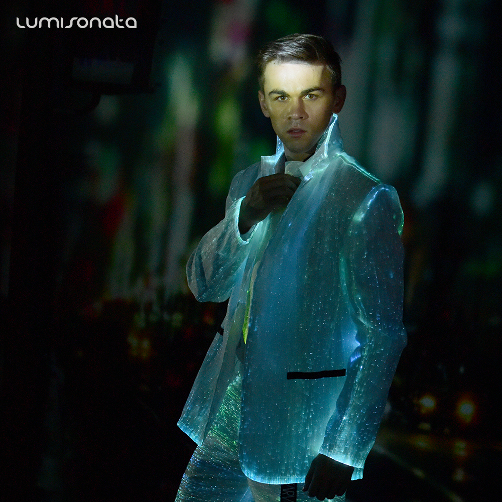 Men light up suit party led costumes men suit light colors suit with S,M.L.XL size, free measure lum