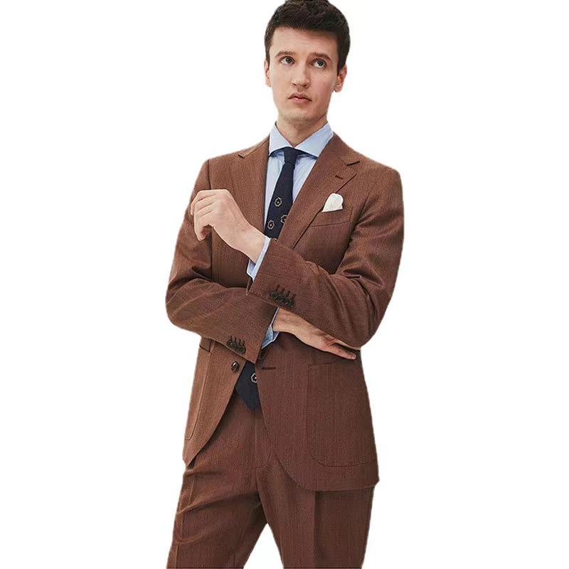 Innovative Products Spring And Autumn Brown Men'S Clothing Casual Suits Materials For Men'S Suits